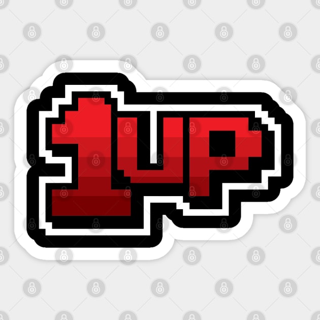 1up Red Sticker by spicytees